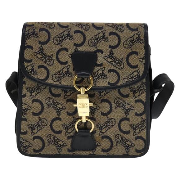 CELINE C Sulky Shoulder Bag Canvas Beige - Picture 2 of 13